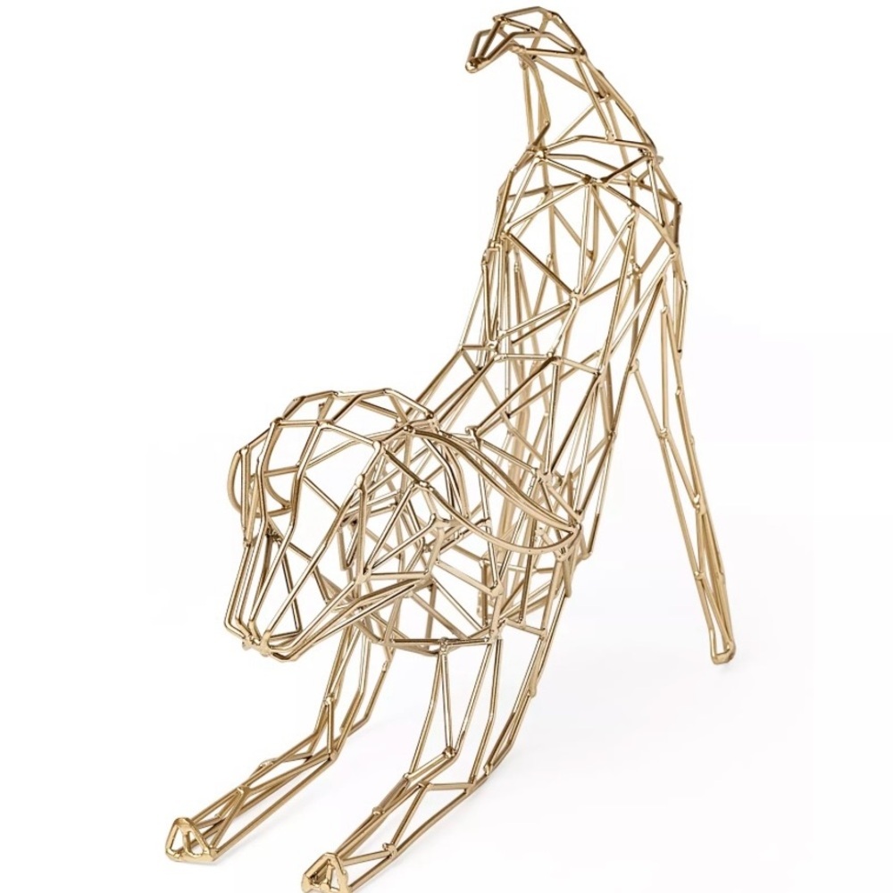 Gold Geometric Dog Sculpture - Picture 2 of 5